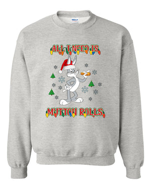 Mutton Rolls Christmas Crewneck Sweatshirt