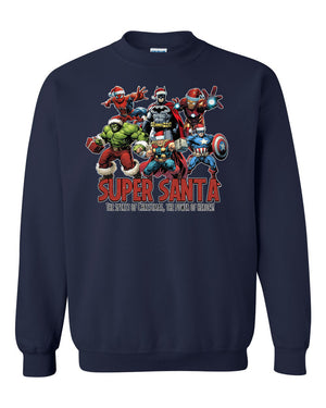 Christmas SuperHero Santa Crewneck Sweatshirt