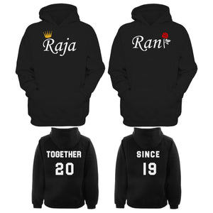 Raja and Rani Matching Couples Hoodie (king and Queen)